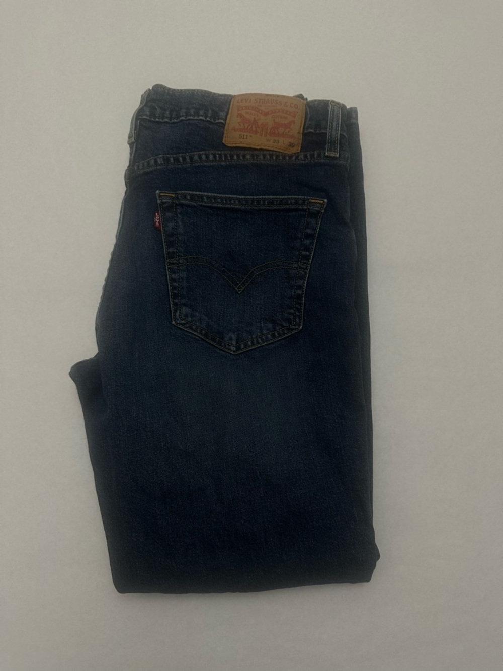 Levi's Men's Dark Blue 511 Slim Straight Denim Jeans 33x30 5-Pocket Button